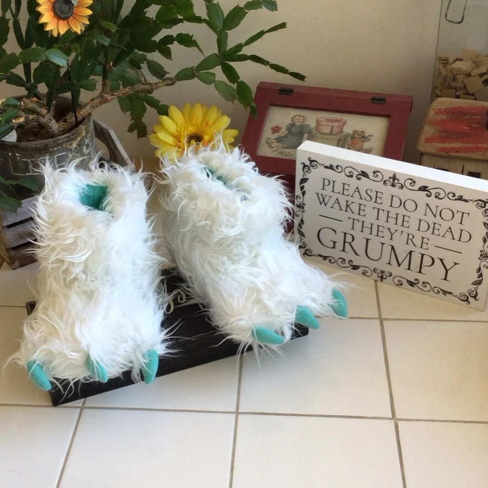 ‘Lazy One’ Comfy Yeti Paw Slippers